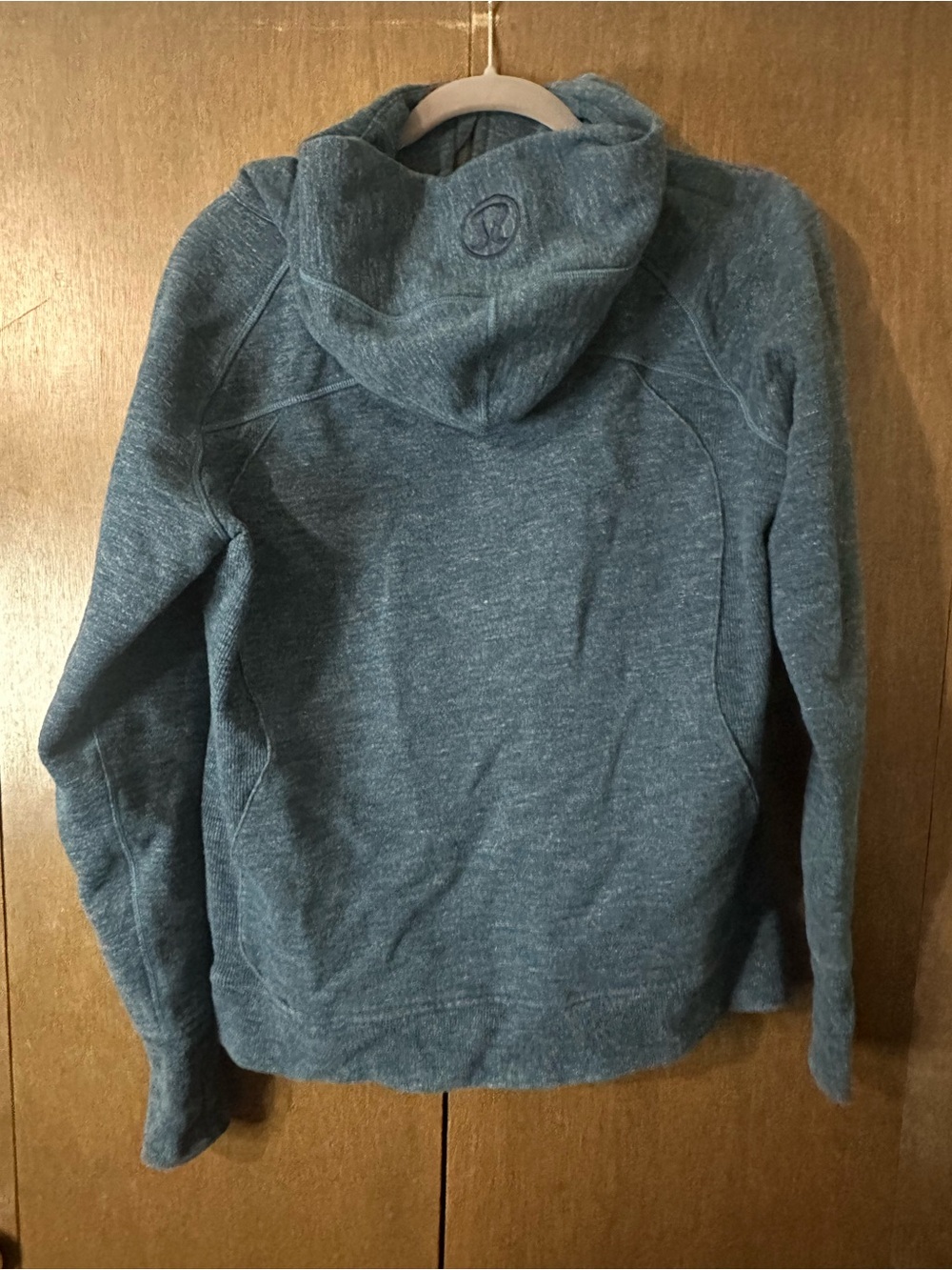 Lululemon Scuba Hoodie III Heathered Denim Alberta Lake Blue Green Hoodie Sz 12 - Picture 6 of 9